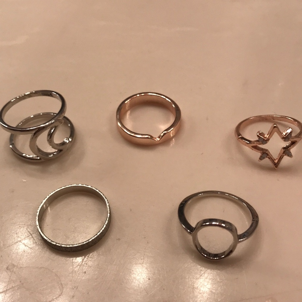 5 Rings silver rose gold NWOT FINAL PRICE